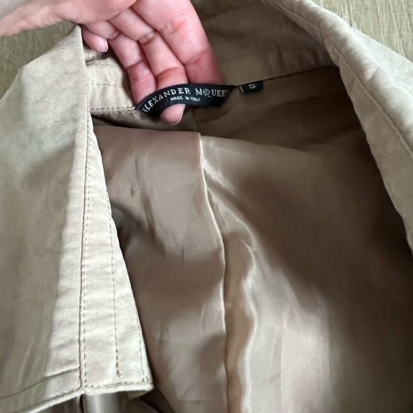 Alexander McQueen Tan Trench Coat with Lace Vintage Women’s Size S - Picture 5 of 8